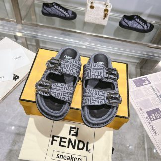 Louis Vuitton double buckle flat slides