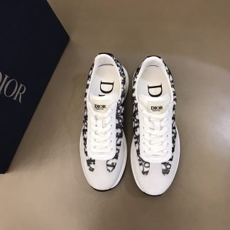 Dior B01 White Monogram Canvas Spliced Sneakers