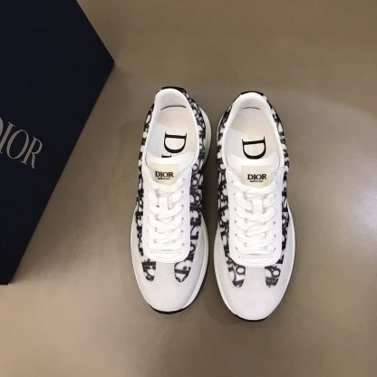 Dior B01 White Monogram Canvas Spliced Sneakers