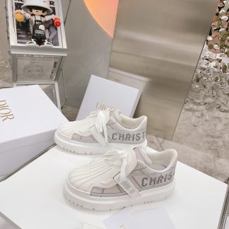 Dior retro fashion shell toe white shoes