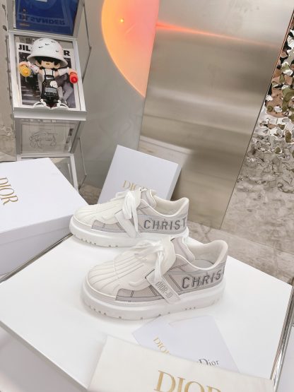 Dior retro fashion shell toe white shoes
