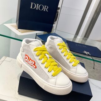Dior Grey Jacquard High Top Sneakers