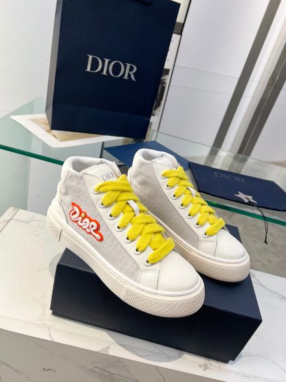 Dior Grey Jacquard High Top Sneakers