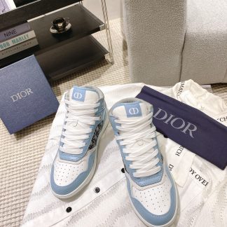Dior Light Blue High-Top B27 Couple Casual Shoes