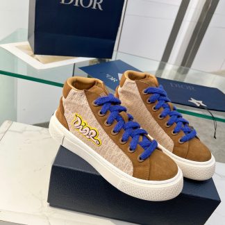 Dior brown high-top sports shoes