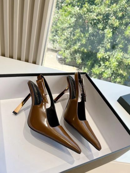 Ysl Lee metallic stiletto high heels