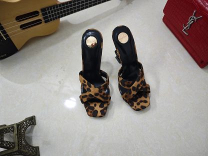 Ysl leopard print high heel ysl sandals high heels