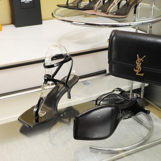 YSL black classic high-heeled sandals