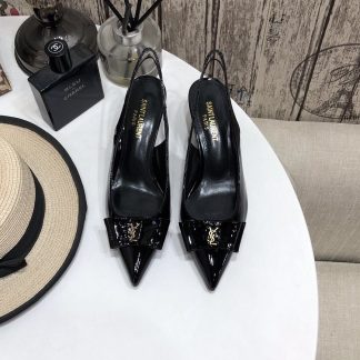 Ysl bow small pointed sandals high heels