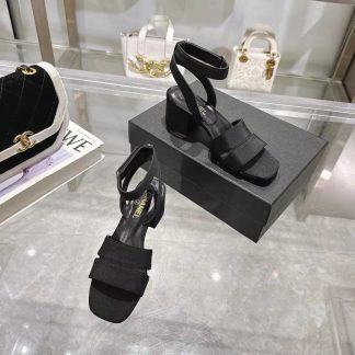 Chanel black spring and summer new classic sandals, heel height 5cm