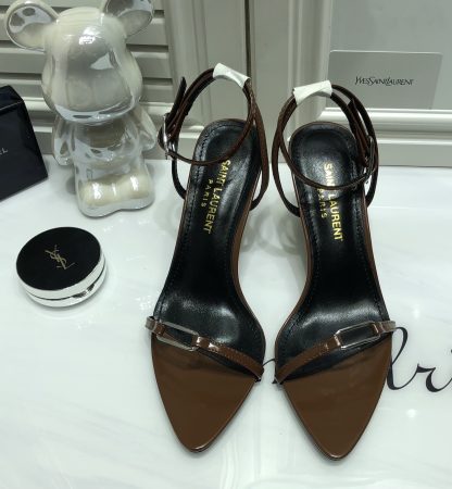 Ysl luxury metal heel sandals elegant high heels