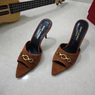 Ysl stiletto high-heeled sandals with Ysl logo