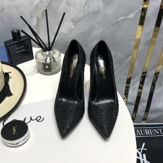 Ysl new style full diamond crystal high heels