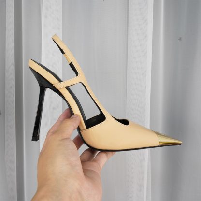 Ysl small gold head square heel temperament high heels - Image 2