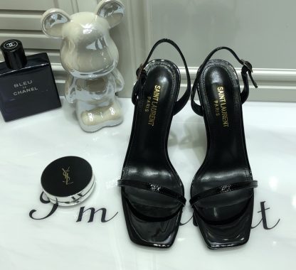 Ysl Logo Square Toe High Heels