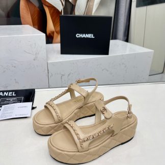 Chanel Spring Apricot Top Chain Versatile Lightweight Sandals