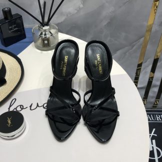 Ysl lacquered high-heeled sandals stylish elegant heels