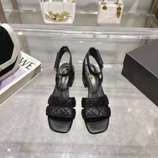 Chanel black spring and summer new classic sandals heel height 5cm