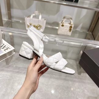 Chanel white spring and summer new classic sandals heel height 5cm