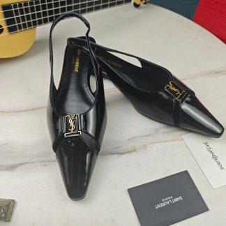 Ysl patent leather shiny flat heel ysl sandals