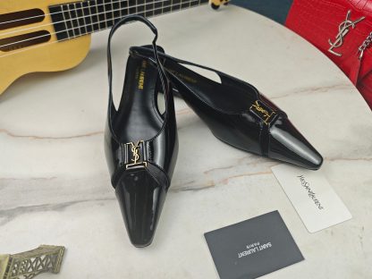 Ysl patent leather shiny flat heel ysl sandals