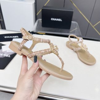Chanel Spring-Summer Dance Shoes Collection New Retro Apricot Sandals