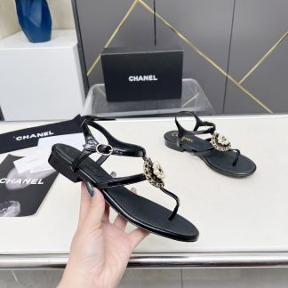 Chanel Spring-Summer Dance Shoes Collection New Black Retro Sandals