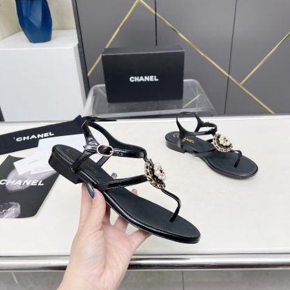 Chanel Spring-Summer Dance Shoes Collection New Black Retro Sandals