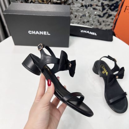 Chanel Early Spring Dance Shoes Series Black Delicate Sandals Heel Height 3.5cm