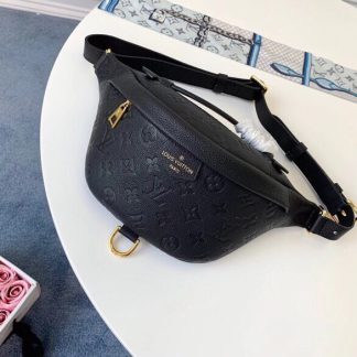 Louis Vuitton Black Full Leather BUMBAG Chest Bag