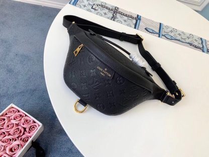 Louis Vuitton Black Full Leather BUMBAG Chest Bag