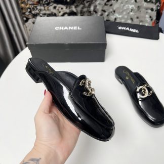 Chanel black early spring dance shoes series new retro feeling half slippers