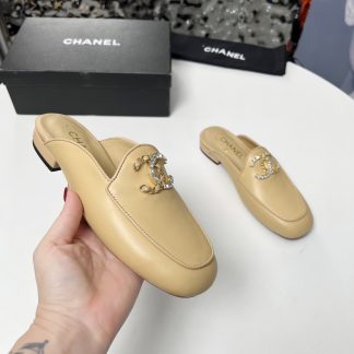 Chanel apricot early spring dance shoes series new retro feeling half slippers