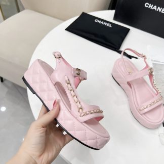 Chanel Spring and Summer Pink Dancing Shoes Series New European and American Catwalk Sandals