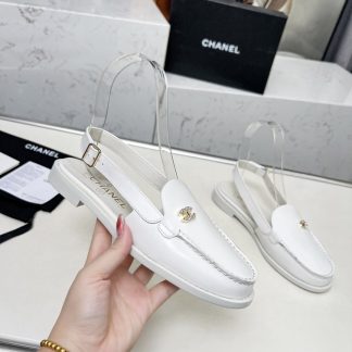 Chanel Spring and Summer Dance Shoes Series New White Round Toe Sandals Heel Height 2.5cm