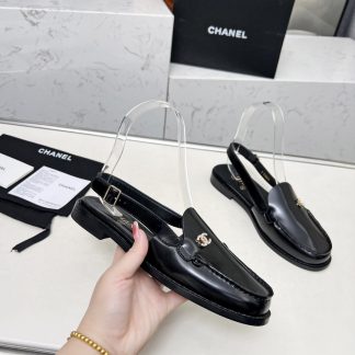 Chanel Spring and Summer Dance Shoes Series New Black Small Round Head Sandals Heel Height 2.5cm
