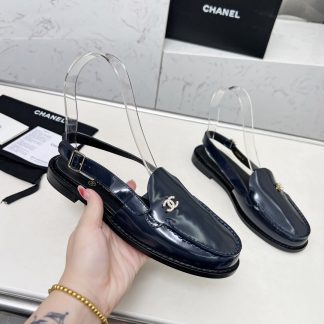 Chanel Spring and Summer Dance Shoes Series New Blue Small Round Head Sandals Heel Height 2.5cm