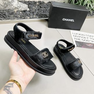 Chanel Early Spring Sandals Series Black Retro Sandals Thickness 3cm