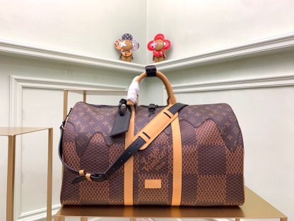 Louis Vuitton checkered nigo collaboration series keepall 50 travel bag