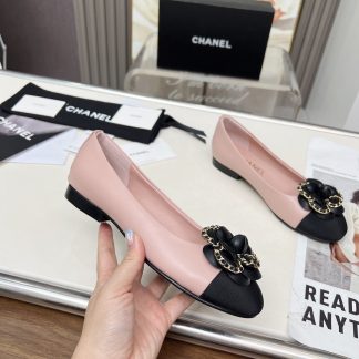 Chanel Spring/Summer Dancing Shoes Collection Small Round Head Pink Flat Sandals Heel Height 1.5cm