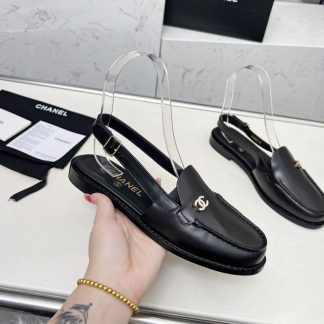 Chanel Spring/Summer Dance Shoes Collection Retro Style Black Sandals Heel Height 2.5cm