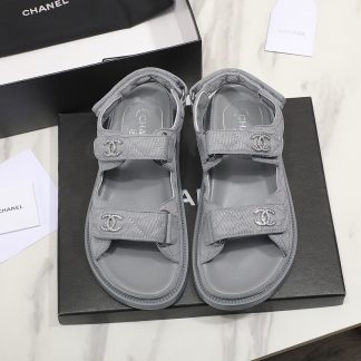 Chanel Temperament Denim Grey Sandals