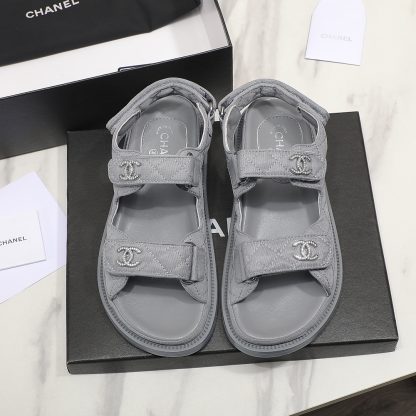 Chanel Temperament Denim Grey Sandals
