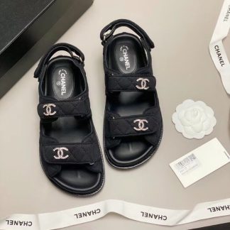 Chanel Temperament Denim Black Classic Sandals
