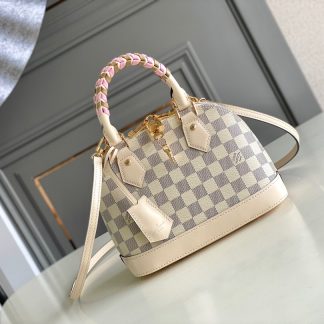 Louis Vuitton Alma BB Bag in White Check Woven