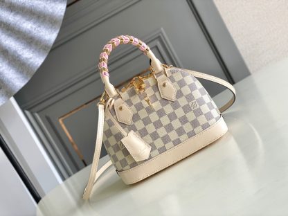 Louis Vuitton Alma BB Bag in White Check Woven