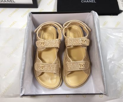 Chanel Early Autumn Comfortable Soft Super Versatile Brown Sandals