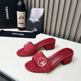 Chanel red elegant lady temperament sandals