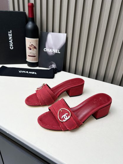 Chanel red elegant lady temperament sandals