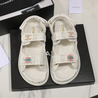 Chanel Check Design Classic Velcro Sandals